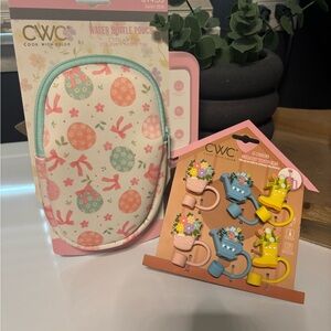 CWC Floral Water Bottle Pouch and CWC Spring Straw Toppers